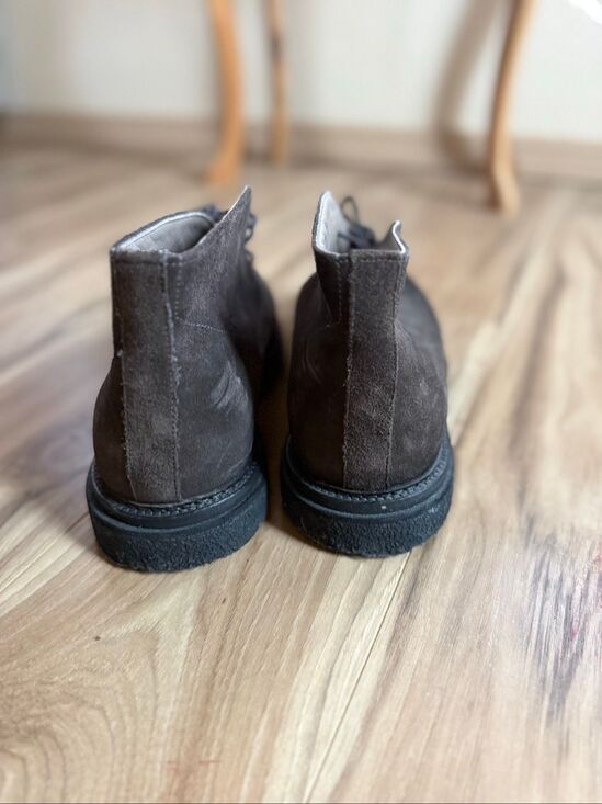 AllSaints Mens Brown Leon Suede Leather Lace Up Woven Chukka Boots Size 42 main image 2